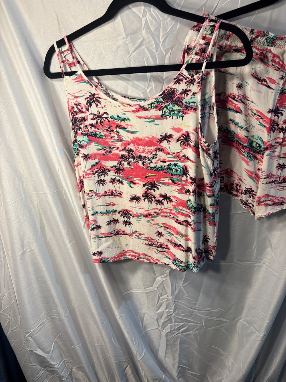 L'Amour Tropical Print Camisole - Pink, Teal, Cream